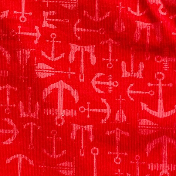 Vineyard Vines Red Fine Corduroy Nautical Theme Print Skirt NWOT - B - Picture 2 of 3